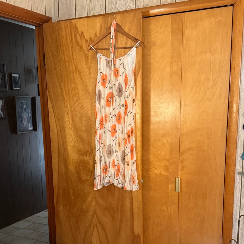 Floral Orange and White Dress